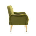 Coolmore Velvet Chairaccent Chair Living Room Lesiure Chair With Metal Feet Olive Polyester