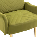 Coolmore Velvet Chairaccent Chair Living Room Lesiure Chair With Metal Feet Olive Polyester