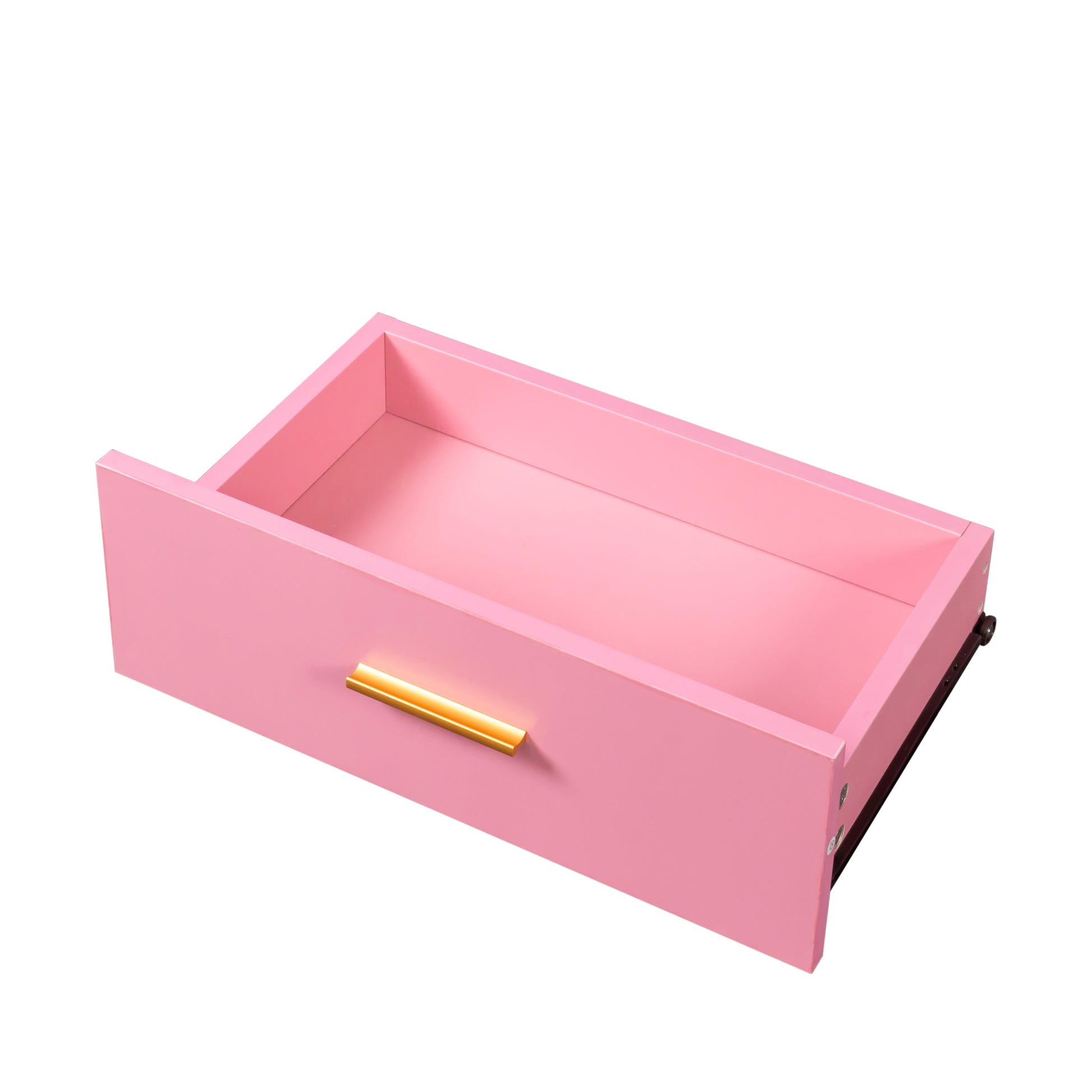 Pink Modern Simple Hair Desk, Multi Layer Storage Space Pink Mdf