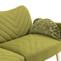 Coolmore Couches For Living Room 65 Inch, Mid Century Modern Velvet Beautiful Seats Sofa With 2 Bolster Pillows, Loveseat Armrest For Bedroom, Apartment, Home Office Olive Polyester