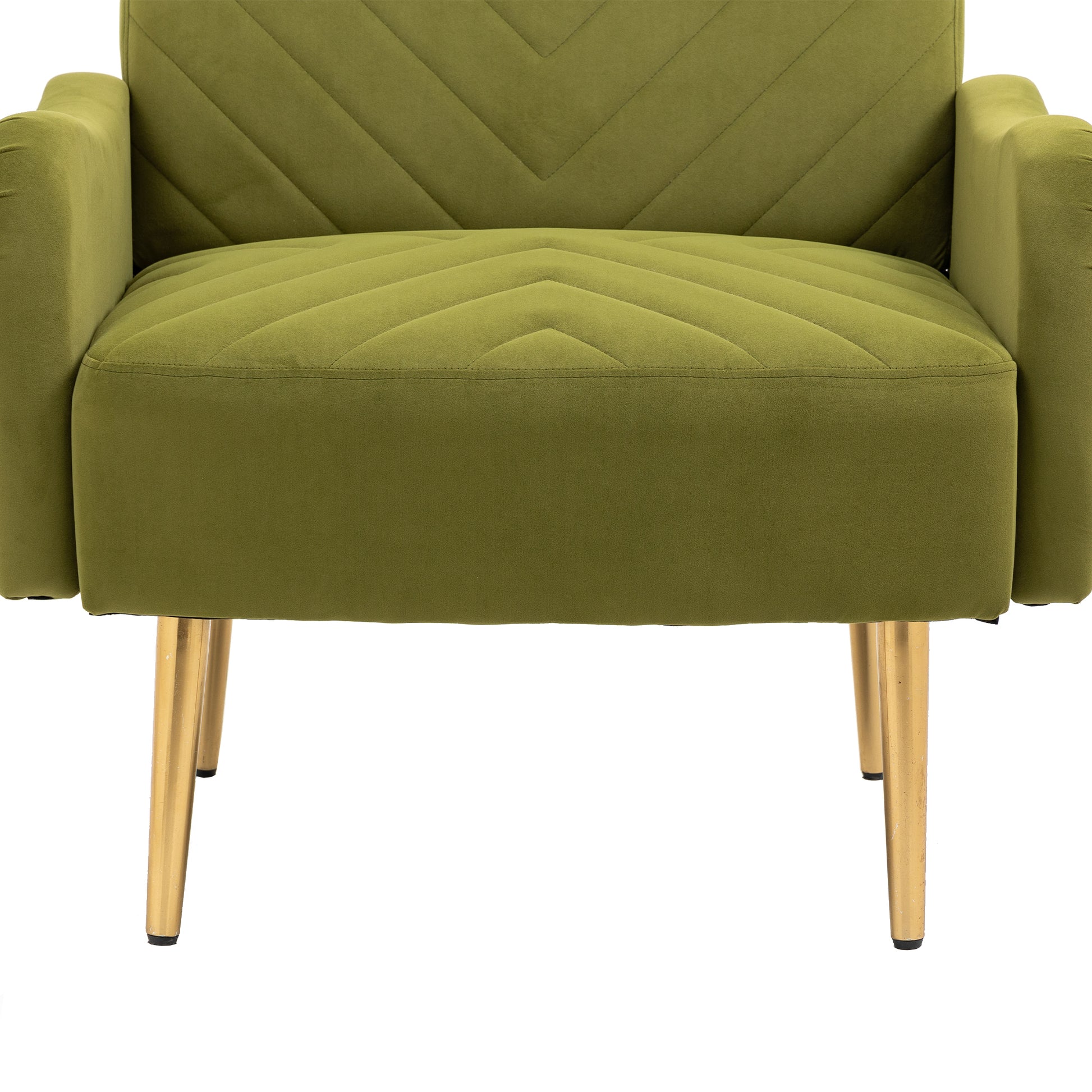 Coolmore Velvet Chairaccent Chair Living Room Lesiure Chair With Metal Feet Olive Polyester