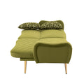 Coolmore Couches For Living Room 65 Inch, Mid Century Modern Velvet Beautiful Seats Sofa With 2 Bolster Pillows, Loveseat Armrest For Bedroom, Apartment, Home Office Olive Polyester