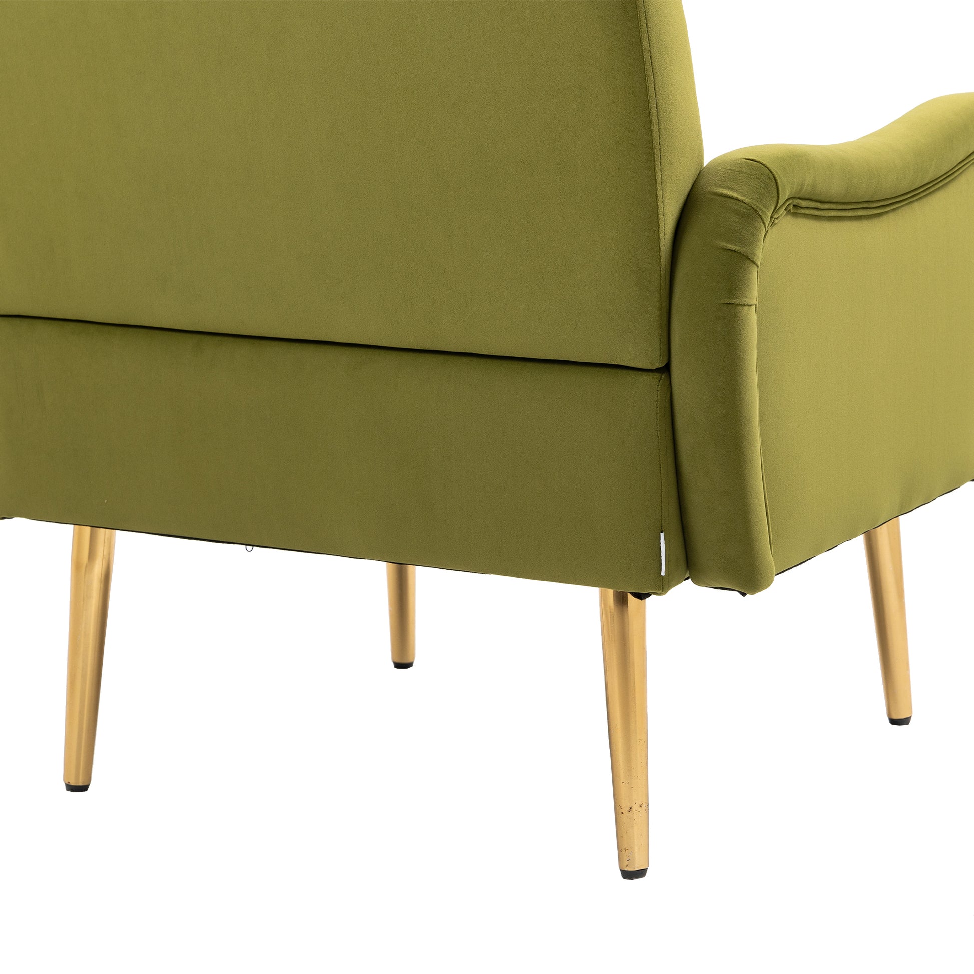 Coolmore Velvet Chairaccent Chair Living Room Lesiure Chair With Metal Feet Olive Polyester