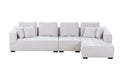 Right Chaise 134'' Mid Century Modern Sofa Couch For Living Room Sofa, Beige Beige Fabric