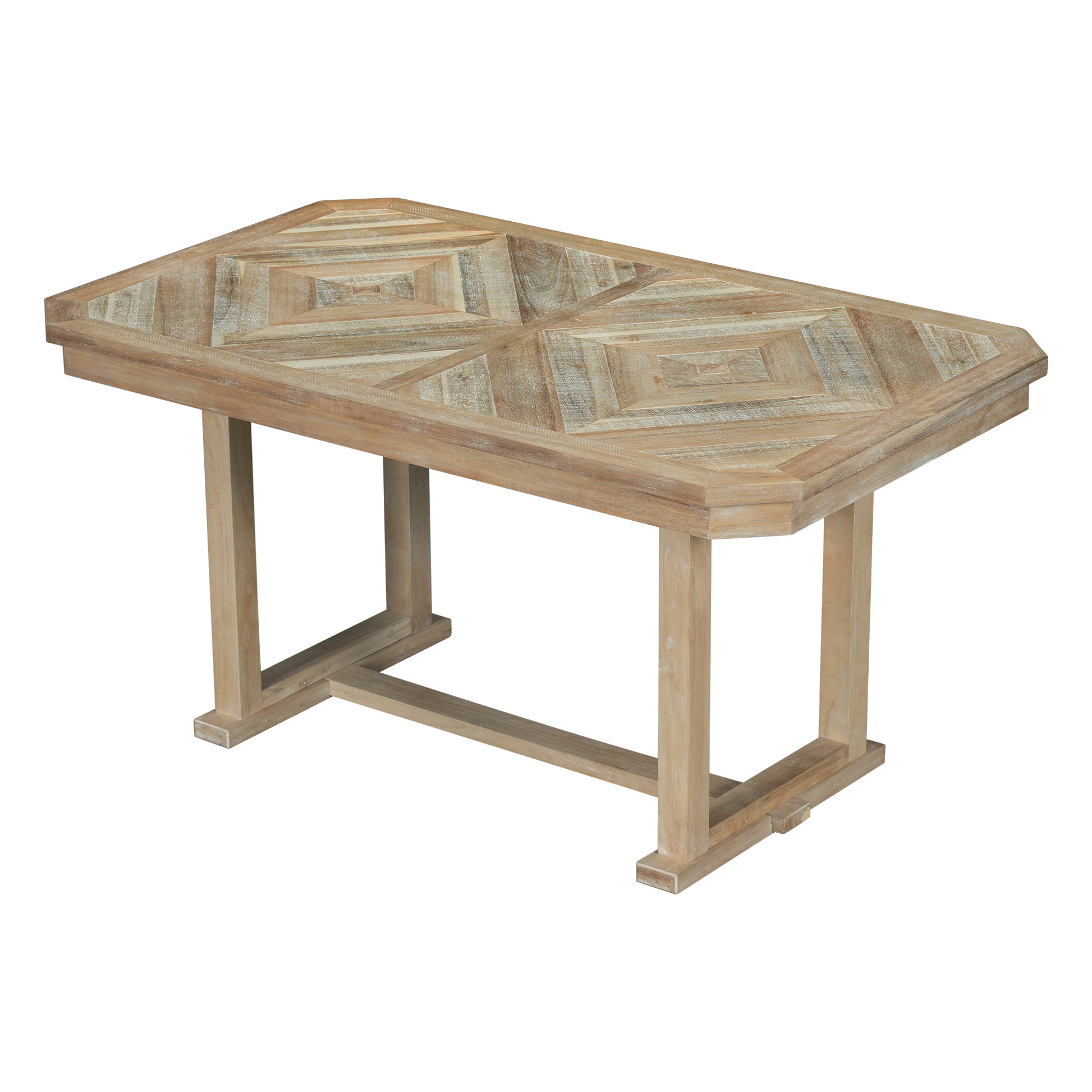 6 Piece Rubber Wood Dining Table Set With Beautiful Wood Grain Pattern Tabletop Solid Wood Veneer And Soft Cushion Natural Wood Wash Natural Wood Wash Solid Wood