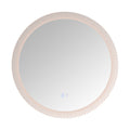 24 Inch Switch Held Memory Led Mirror, Wall Mounted Vanity Mirrors, Bathroom Anti Fog Mirror, Dimmable Bathroom Mirror Silver Glass