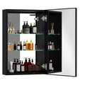 30X20 Inch Led Bathroom Medicine Cabinet Surface Mounted Cabinets With Lighted Mirror Black Modern Aluminium