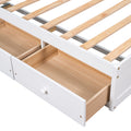 Twin Size Platform Storage Bed With 3 Drawers,White White Solid Wood