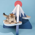 Scratchme Cat Scratcher Post Board, Mount Fuji Shape Cat Scratching Lounge Bed, Durable Pad Prevents Furniture Damage Blue Plywood