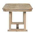 6 Piece Rubber Wood Dining Table Set With Beautiful Wood Grain Pattern Tabletop Solid Wood Veneer And Soft Cushion Natural Wood Wash Natural Wood Wash Solid Wood
