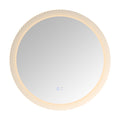 24 Inch Switch Held Memory Led Mirror, Wall Mounted Vanity Mirrors, Bathroom Anti Fog Mirror, Dimmable Bathroom Mirror Silver Glass