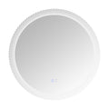 24 Inch Switch Held Memory Led Mirror, Wall Mounted Vanity Mirrors, Bathroom Anti Fog Mirror, Dimmable Bathroom Mirror Silver Glass