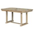 6 Piece Rubber Wood Dining Table Set With Beautiful Wood Grain Pattern Tabletop Solid Wood Veneer And Soft Cushion Natural Wood Wash Natural Wood Wash Solid Wood