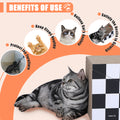 Cat Scratching Board With Ball, Triangle Cat Scratching Cardboard, Multiple Scratching Angles, 2 In 1 Scratching Lounge Bed, Recyclable And Durable, Furniture Protector, Black And White Black White Plywood