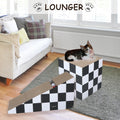 Cat Scratching Board With Ball, Triangle Cat Scratching Cardboard, Multiple Scratching Angles, 2 In 1 Scratching Lounge Bed, Recyclable And Durable, Furniture Protector, Black And White Black White Plywood