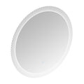 24 Inch Switch Held Memory Led Mirror, Wall Mounted Vanity Mirrors, Bathroom Anti Fog Mirror, Dimmable Bathroom Mirror Silver Glass