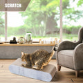 Fluffydream Cat Scratcher, Cardboard Lounge Bed, Bone Shape Design, Recyclable Corrugated Scratching Pad, Stable And Durable, Furniture Protector, Reversible, Grey Grey Plywood