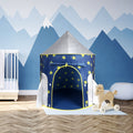 Kids Tent Rocket Space, Kids Play Tent, Unicorn Tent For Boys & Girls, Kids Playhouse, Pop Up Tents Foldable, Toddler Tent, Gift For Kids, Indoor & Outdoor, Blue, Space Theme Blue Polyester