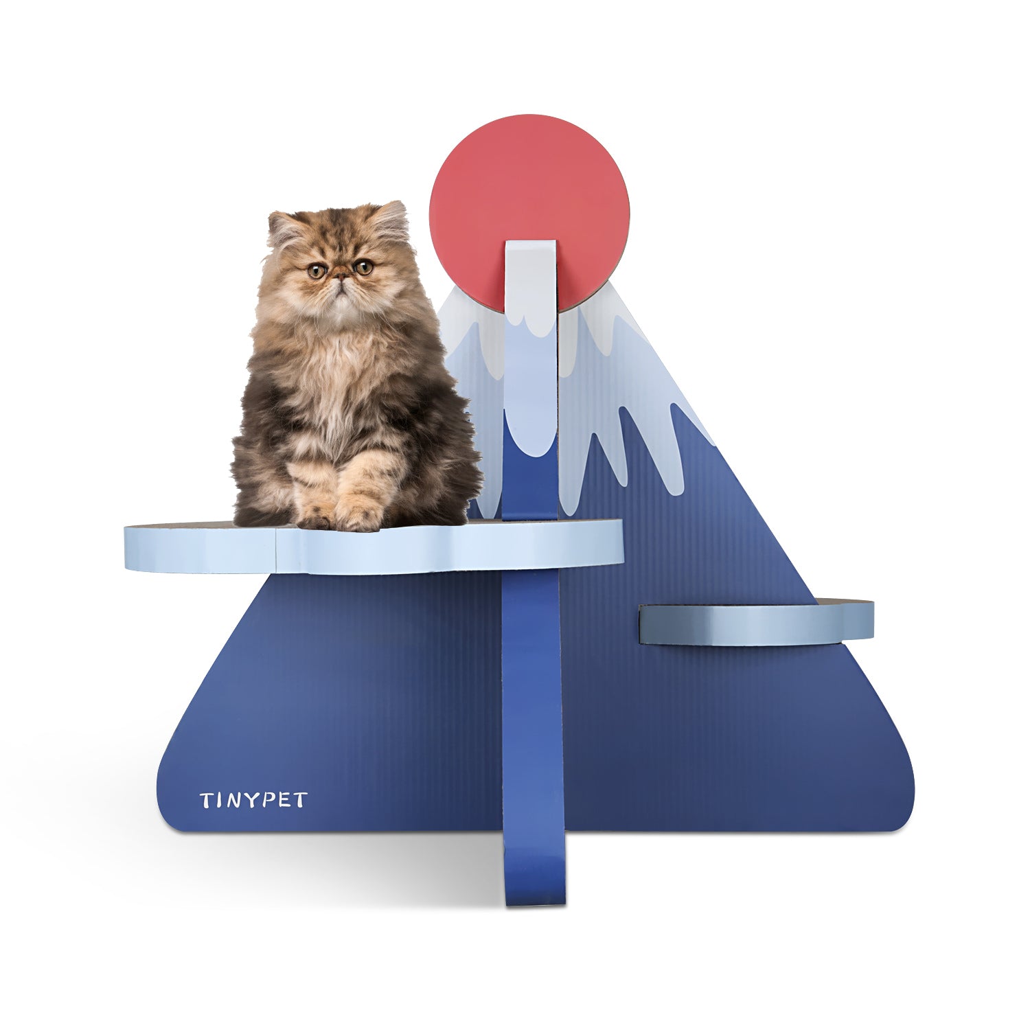 Scratchme Cat Scratcher Post Board, Mount Fuji Shape Cat Scratching Lounge Bed, Durable Pad Prevents Furniture Damage Blue Plywood