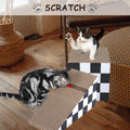 Cat Scratching Board With Ball, Triangle Cat Scratching Cardboard, Multiple Scratching Angles, 2 In 1 Scratching Lounge Bed, Recyclable And Durable, Furniture Protector, Black And White Black White Plywood