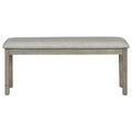 6 Piece Rubber Wood Dining Table Set With Beautiful Wood Grain Pattern Tabletop Solid Wood Veneer And Soft Cushion Gray Gray Solid Wood