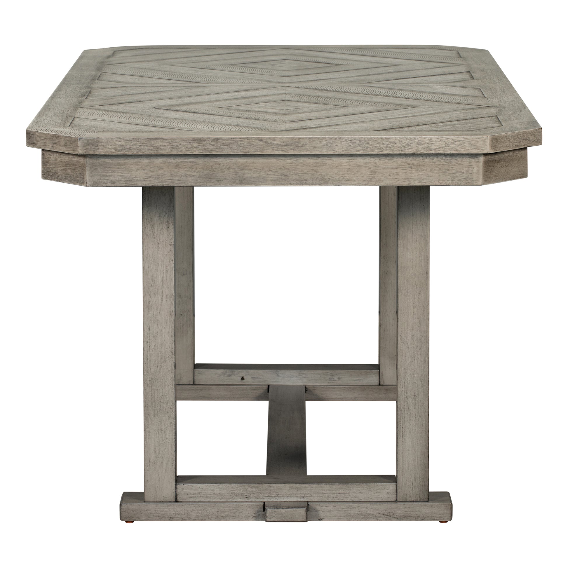 6 Piece Rubber Wood Dining Table Set With Beautiful Wood Grain Pattern Tabletop Solid Wood Veneer And Soft Cushion Gray Gray Solid Wood