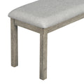 6 Piece Rubber Wood Dining Table Set With Beautiful Wood Grain Pattern Tabletop Solid Wood Veneer And Soft Cushion Gray Gray Solid Wood
