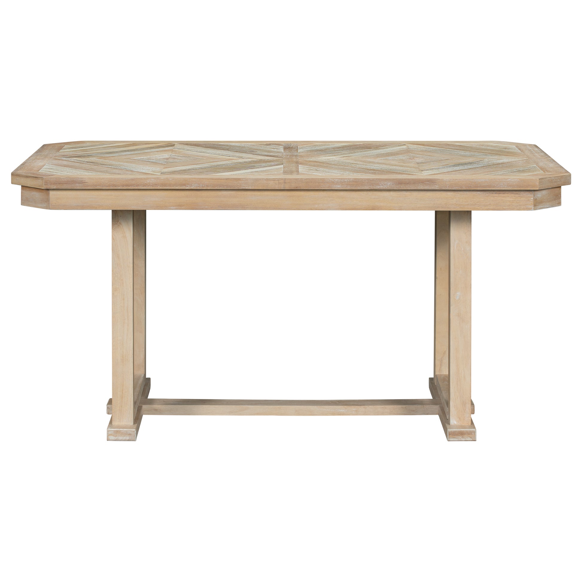6 Piece Rubber Wood Dining Table Set With Beautiful Wood Grain Pattern Tabletop Solid Wood Veneer And Soft Cushion Natural Wood Wash Natural Wood Wash Solid Wood