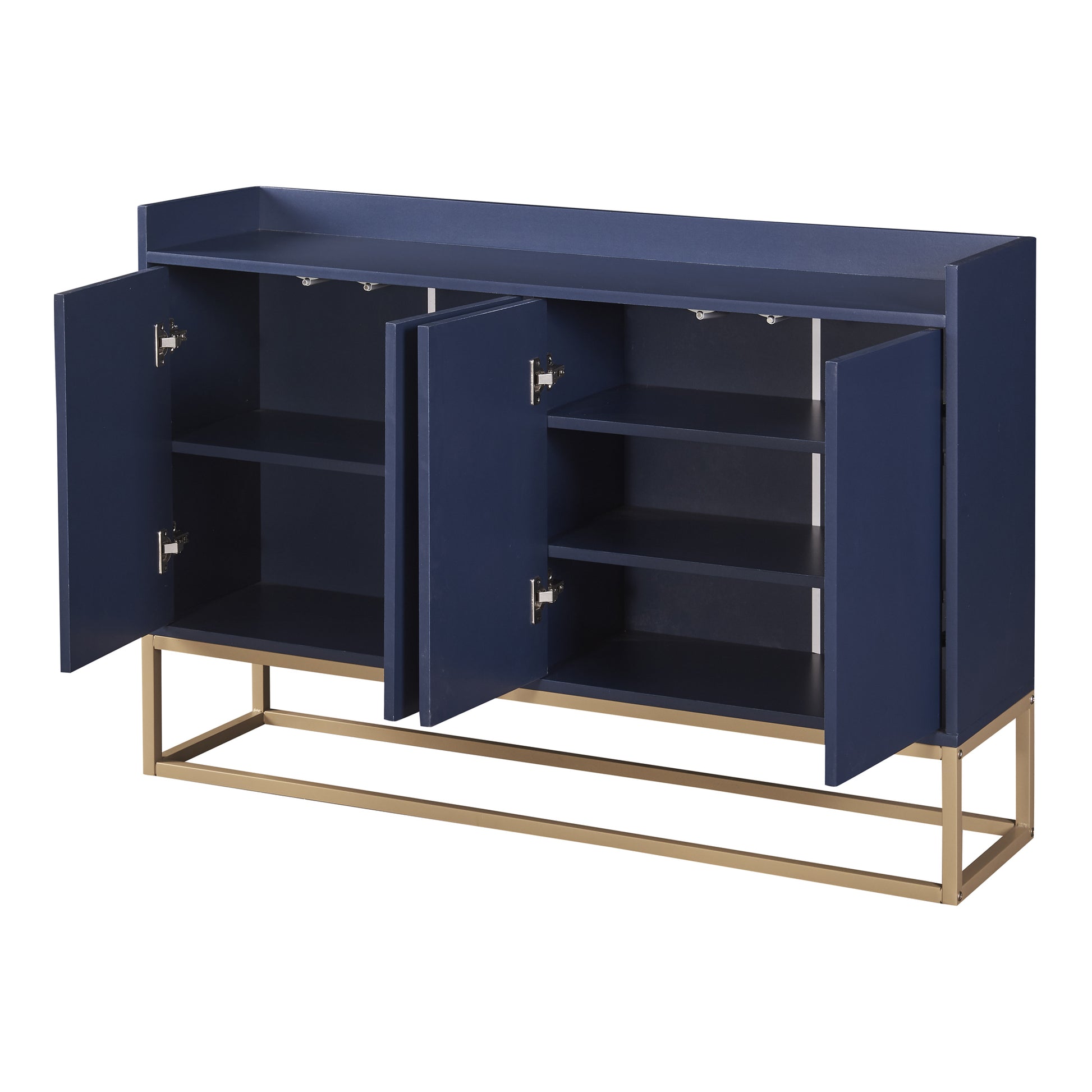 Modern Sideboard Elegant Buffet Cabinet With Large Storage Space For Dining Room, Entryway Navy Navy Particle Board