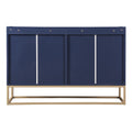 Modern Sideboard Elegant Buffet Cabinet With Large Storage Space For Dining Room, Entryway Navy Navy Particle Board