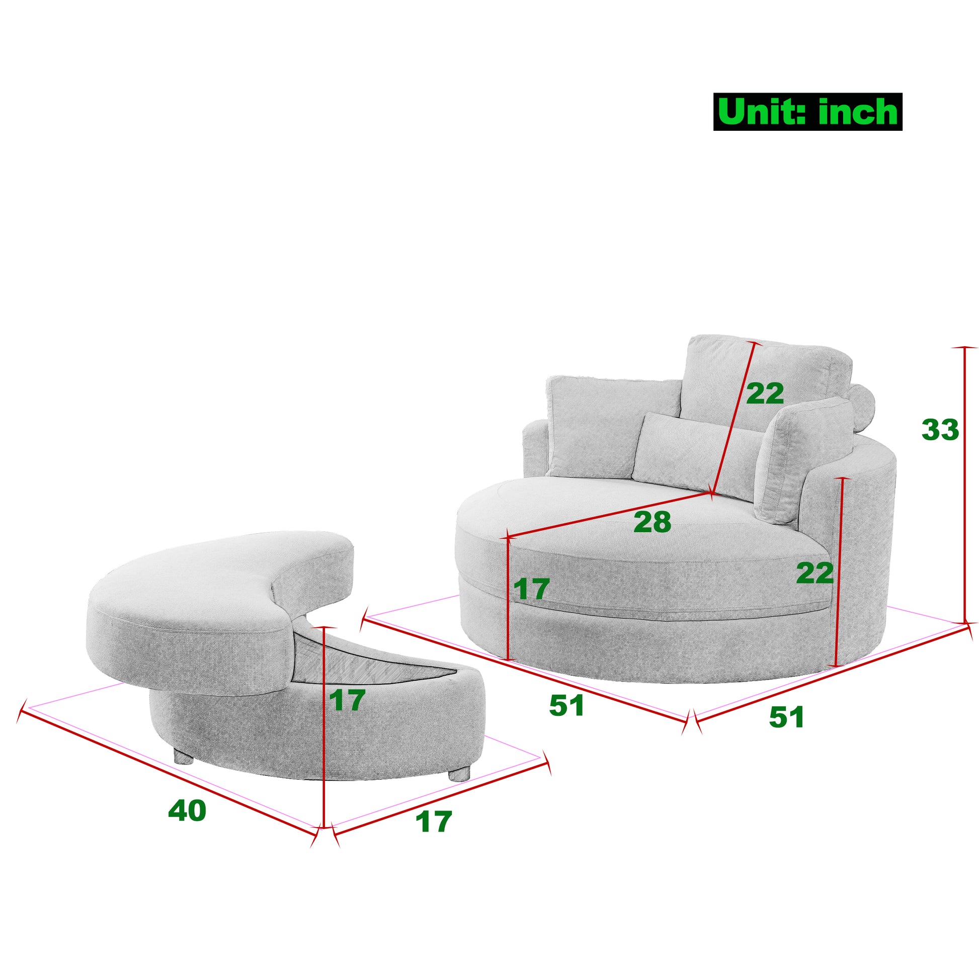 Video Welike Swivel Accent Barrel Modern Sofa Lounge Club Big Round Chair With Storage Ottoman Teddy Fabric For Living Room Hotel With Pillows. *2Pcs,Teddy White Ivory Ivory Foam Fabric