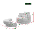Video Welike Swivel Accent Barrel Modern Sofa Lounge Club Big Round Chair With Storage Ottoman Linen Fabric For Living Room Hotel With Pillows Beige Foam Fabric