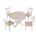 Modern Dining Table Set For 4,Round Table And 4 Kitchen Room Chairs,5 Piece Kitchen Table Set For Dining Room,Dinette,Breakfast Nook,Antique White Antique White Mdf Solid Wood Mdf