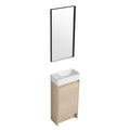 16 Inch Bathroom Vanity With Single Sink,Soft Closing Doors, Suitable For Small Bathrooms Bvc03418Plo Plain Light Oak 1 Bathroom Freestanding Modern Plywood