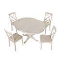 Modern Dining Table Set For 4,Round Table And 4 Kitchen Room Chairs,5 Piece Kitchen Table Set For Dining Room,Dinette,Breakfast Nook,Antique White Antique White Mdf Solid Wood Mdf