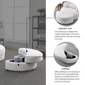 Video Welike Swivel Accent Barrel Modern Sofa Lounge Club Big Round Chair With Storage Ottoman Teddy Fabric For Living Room Hotel With Pillows. *2Pcs,Teddy White Ivory Ivory Foam Fabric