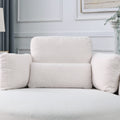 Video Welike Swivel Accent Barrel Modern Sofa Lounge Club Big Round Chair With Storage Ottoman Teddy Fabric For Living Room Hotel With Pillows. *2Pcs,Teddy White Ivory Ivory Foam Fabric