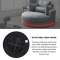 Video Welike Swivel Accent Barrel Modern Dark Grey Sofa Lounge Club Big Round Chair With Storage Ottoman Linen Fabric For Living Room Hotel With Pillows Dark Grey Foam Fabric
