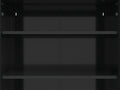 Black Storage Cabinet With Doors, Modern Black Accent Cabinet, Free Standing Cabinet, Buffet Sideboards For Bedroom, Kitchen,Home Office Black Steel