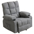 Recliner Chair Massage Heating Sofa With Usb And Side Pocket 2 Cup Holders Grey Grey Velvet Fabric