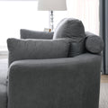 Video Welike Swivel Accent Barrel Modern Dark Grey Sofa Lounge Club Big Round Chair With Storage Ottoman Linen Fabric For Living Room Hotel With Pillows,2Pcs. Dark Grey Foam Fabric