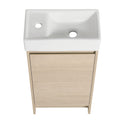 16 Inch Bathroom Vanity With Single Sink,Soft Closing Doors, Suitable For Small Bathrooms Bvc03418Plo Plain Light Oak 1 Bathroom Freestanding Modern Plywood