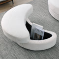 Video Welike Swivel Accent Barrel Modern Sofa Lounge Club Big Round Chair With Storage Ottoman Linen Fabric For Living Room Hotel With Pillows,Teddy White Ivory Ivory Foam Fabric 1 Seat