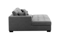 111'' Tufted Fabric 3 Seat L Shape Sectional Sofa Couch Set W Chaise Lounge, Ottoman Coffee Table Bench, Dark Grey Dark Grey Fabric