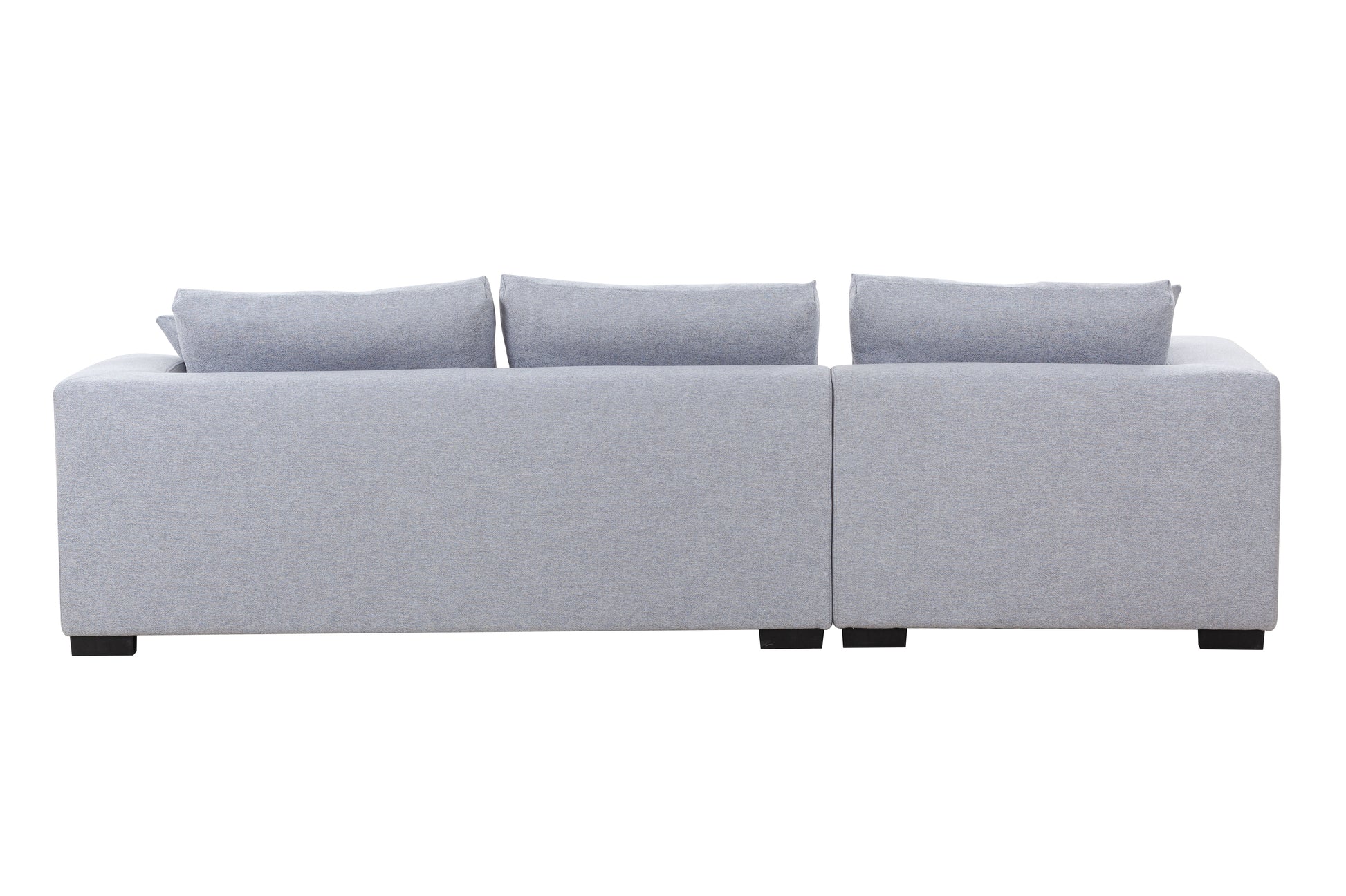 Tufted Fabric 3 Seat L Shape Sectional Sofa Couch Set W Chaise Lounge, Ottoman Coffee Table Bench, Light Grey Light Grey Fabric