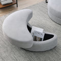 Video Welike Swivel Accent Barrel Modern Grey Sofa Lounge Club Big Round Chair With Storage Ottoman Linen Fabric For Living Room Hotel With Pillows .2Pcs Light Grey Foam Fabric