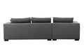 111'' Tufted Fabric 3 Seat L Shape Sectional Sofa Couch Set W Chaise Lounge, Ottoman Coffee Table Bench, Dark Grey Dark Grey Fabric