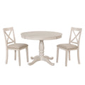 Modern Dining Table Set For 4,Round Table And 4 Kitchen Room Chairs,5 Piece Kitchen Table Set For Dining Room,Dinette,Breakfast Nook,Antique White Antique White Mdf Solid Wood Mdf