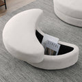 Video Welike Swivel Accent Barrel Modern Sofa Lounge Club Big Round Chair With Storage Ottoman Linen Fabric For Living Room Hotel With Pillows Beige Foam Fabric