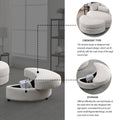 Video Welike Swivel Accent Barrel Modern Sofa Lounge Club Big Round Chair With Storage Ottoman Linen Fabric For Living Room Hotel With Pillows . *2Pcs Beige Foam Fabric